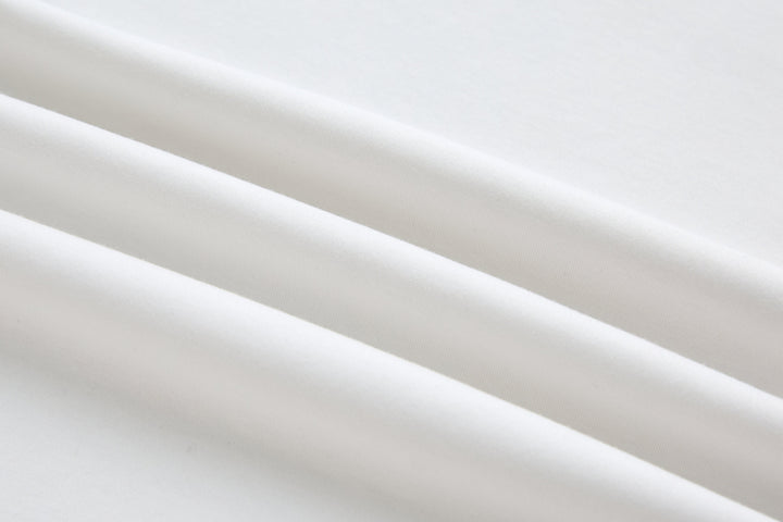 White T-shirt fabric with smooth knit texture