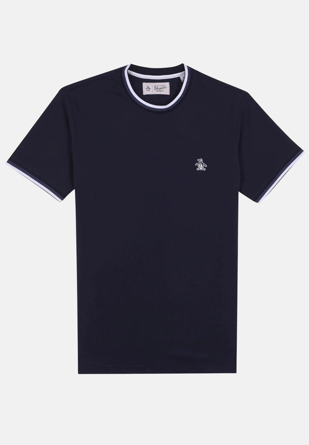 Original Penguin Sticker Pete Ringer T Shirt Dark Sapphire