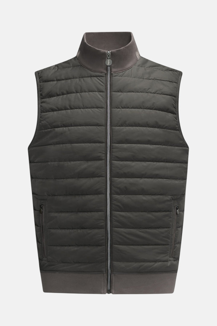 6th Sense Air gilet in dark peat, sleeveless quilted vest with full zip and pockets