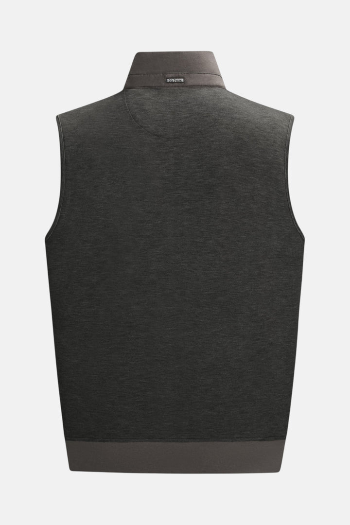 6th Sense Air gilet, dark peat sleeveless quilted back with high collar