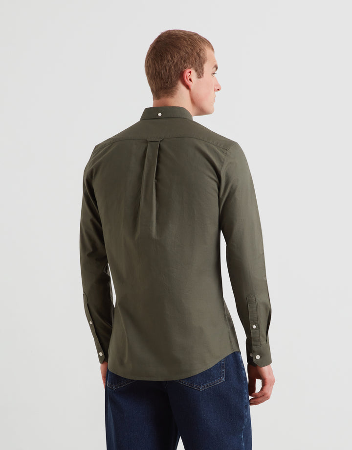 Farah Brewer slim-fit oxford shirt back view, buttoned yoke and collar