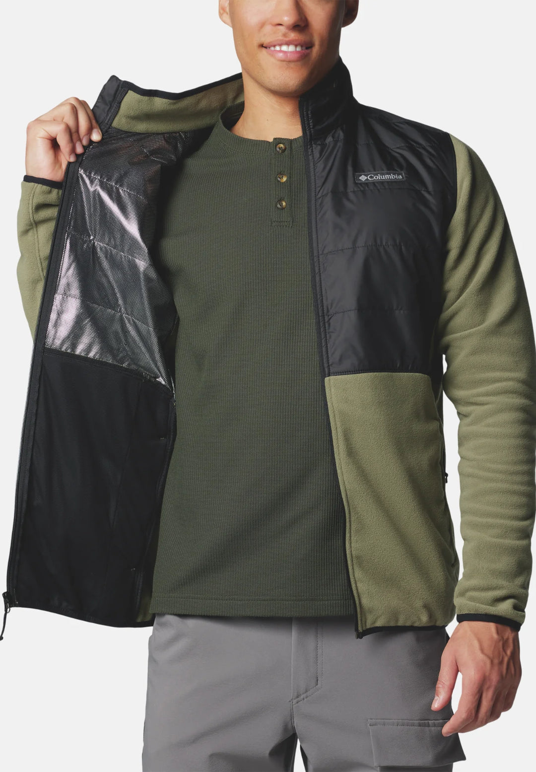 Columbia Basin Butte™ II Hybrid Fleece Jacket | Stone Green, Black