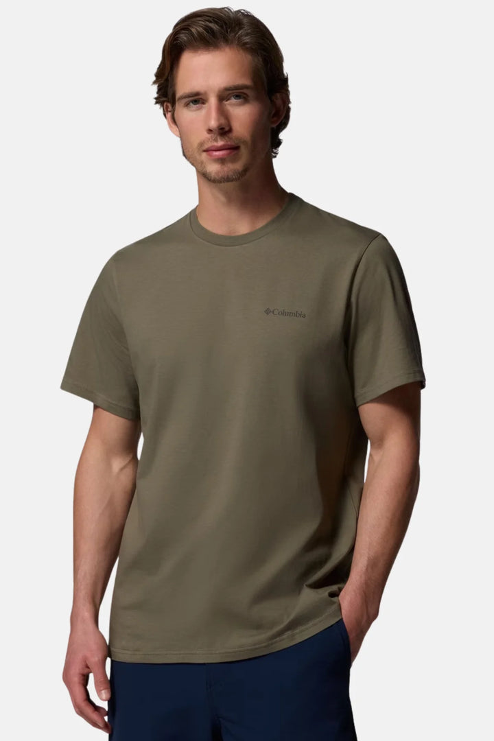 Men's Columbia CSC Basic T-Shirt in stone green, crew neck and short sleeves