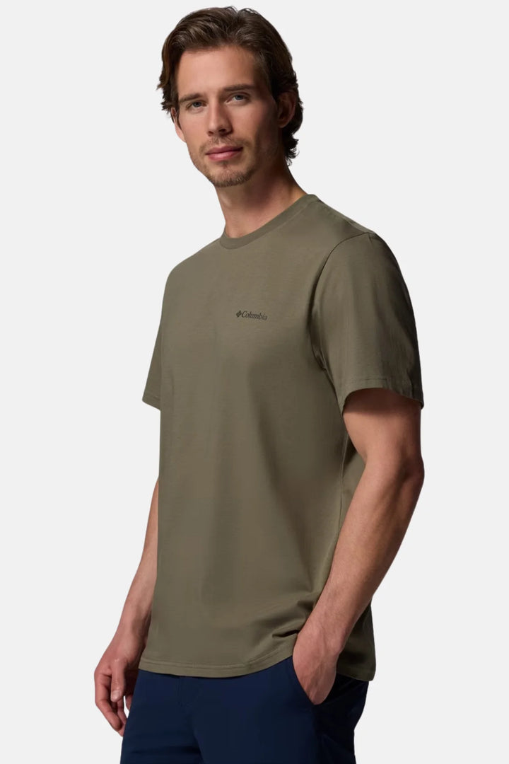 Stone-green Columbia CSC Basic T-Shirt, crew neck and side seam fit