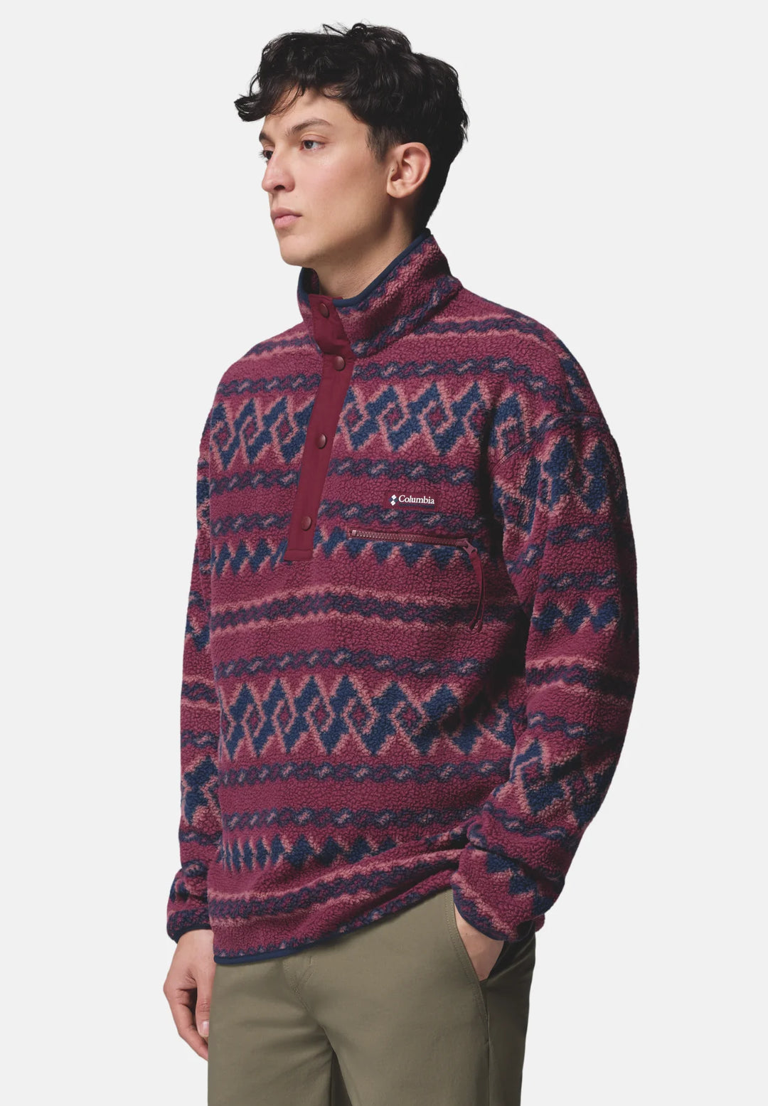 Columbia Helvetia™ II Printed Half Snap Fleece | Rich Wine KnitKnot