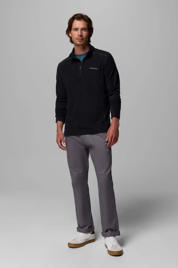 Black Columbia half-zip fleece top with long sleeves and mock neck