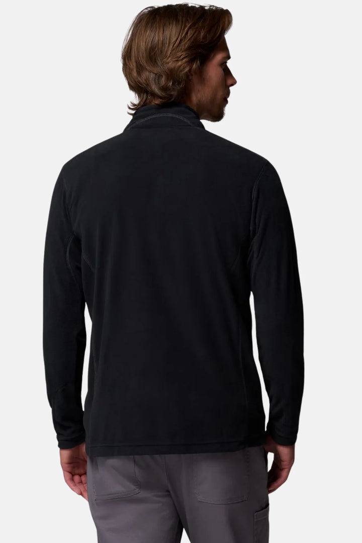 Black Columbia half-zip fleece top, back view with long sleeves