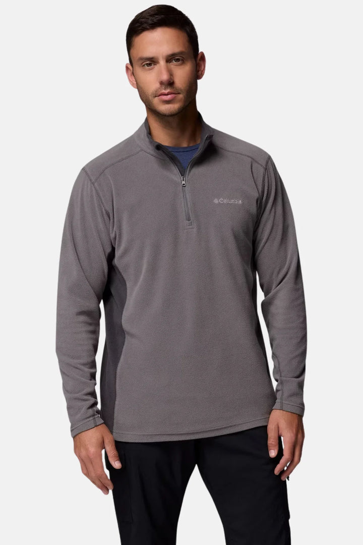 Columbia Klamath Range II half-zip fleece top in city grey, long sleeves, zip neck