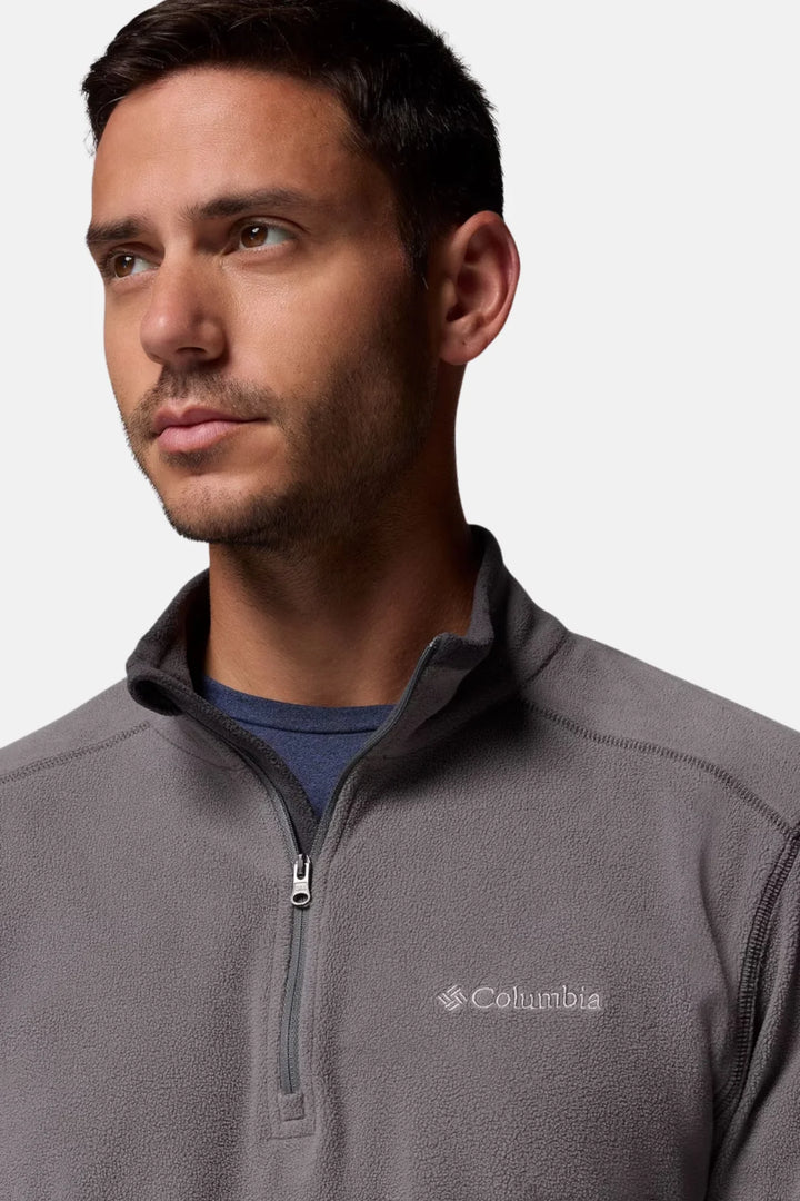Columbia Klamath Range II half-zip fleece top in city grey, front zip and chest logo