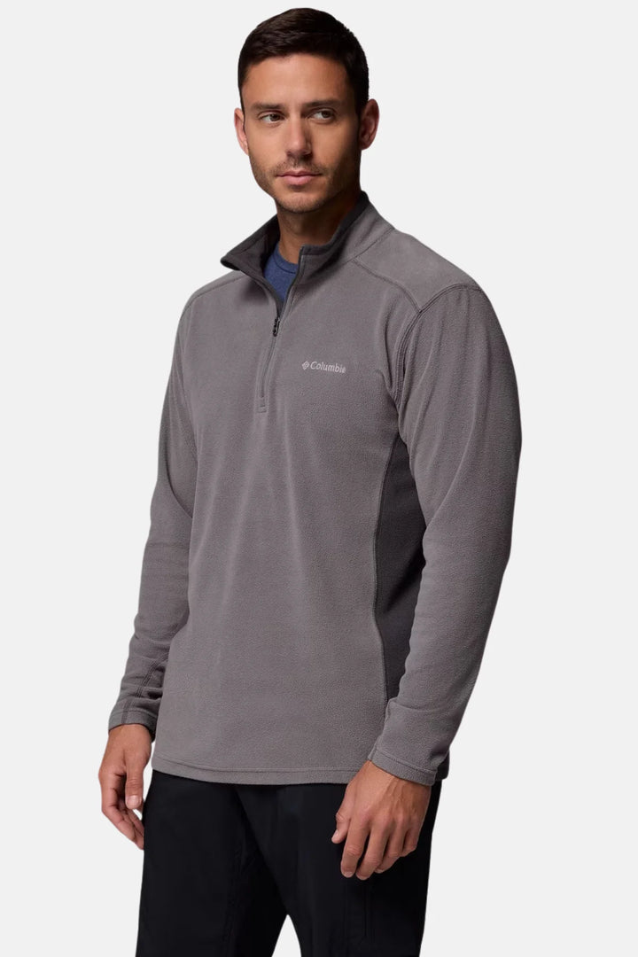 Columbia Klamath Range II half-zip fleece top in city grey, front zip and side hem