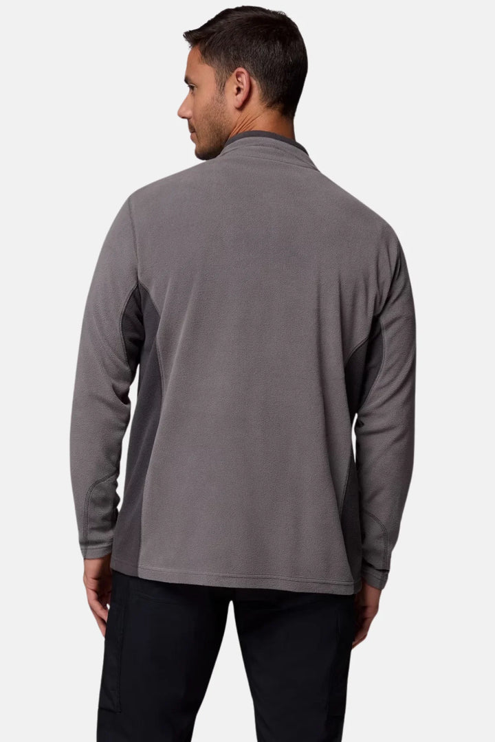 Columbia Klamath Range II half-zip fleece top in city grey, back view, long sleeves