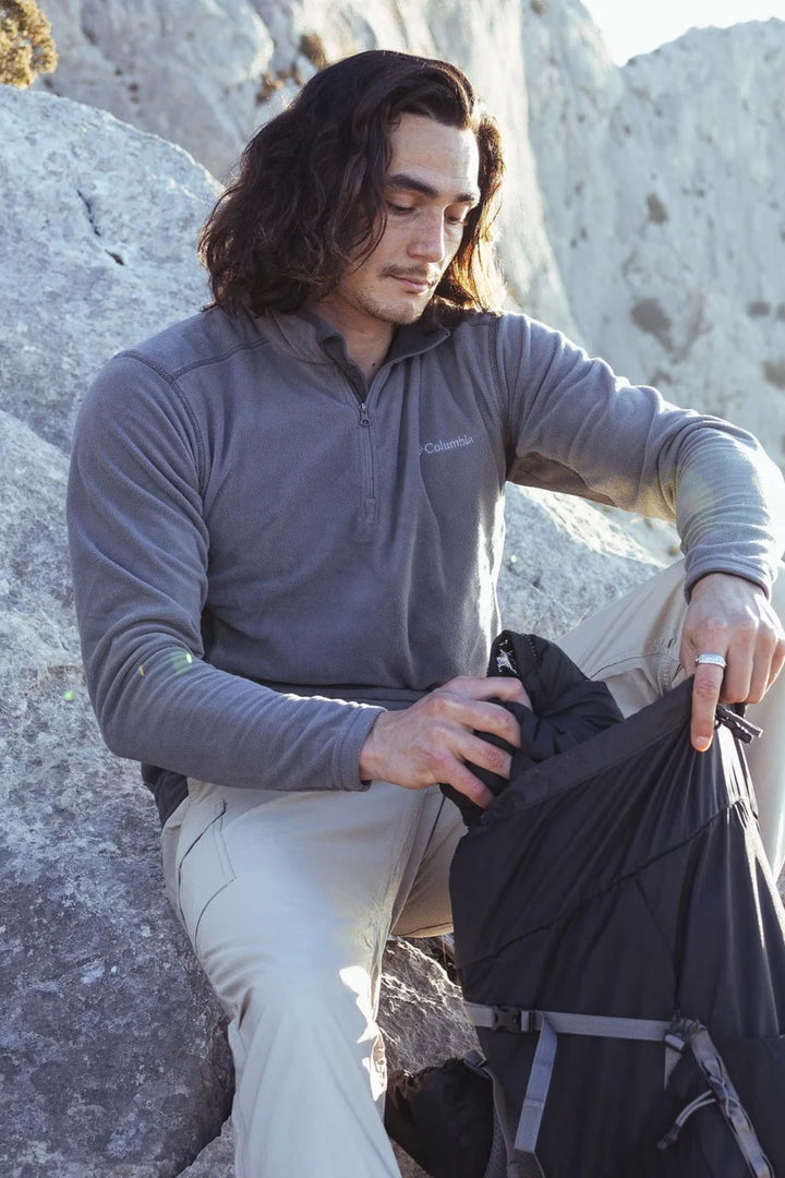 Columbia Klamath Range II half-zip fleece top in city grey, zip neck, long sleeves
