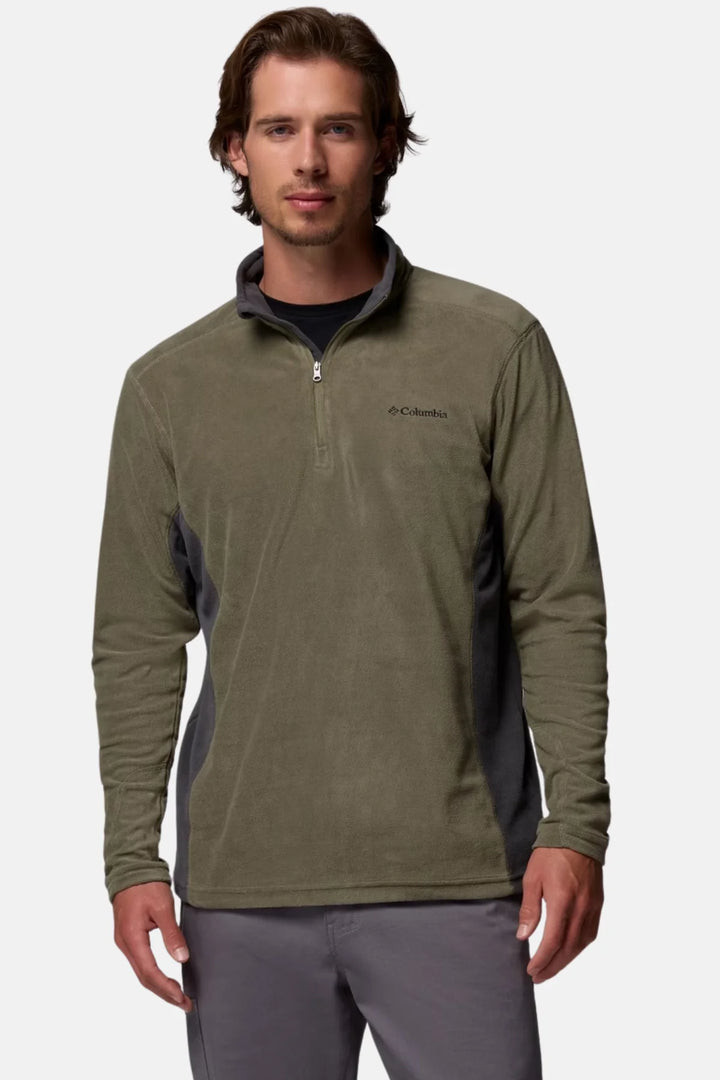 Columbia Klamath Range II half-zip fleece top, olive green, with front zipper