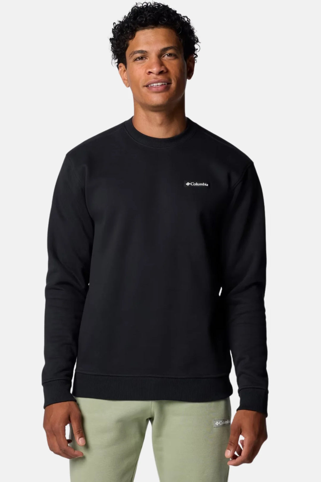 Columbia Meridian Creek™ black crewneck sweatshirt, small chest logo.