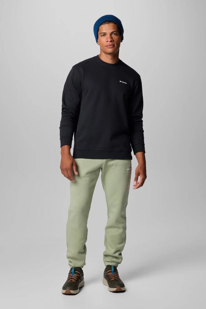 Columbia Meridian Creek™ black crewneck sweatshirt with long sleeves and chest logo.