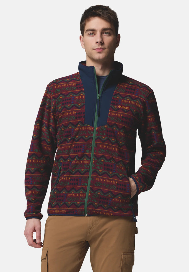 Columbia Sequoia Grove™ Printed Full Zip Fleece Jacket | Rich Wine Horizon