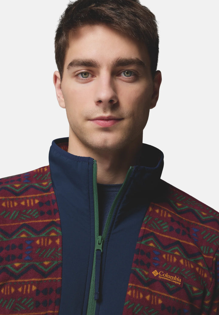 Columbia Sequoia Grove™ Printed Full Zip Fleece Jacket | Rich Wine Horizon
