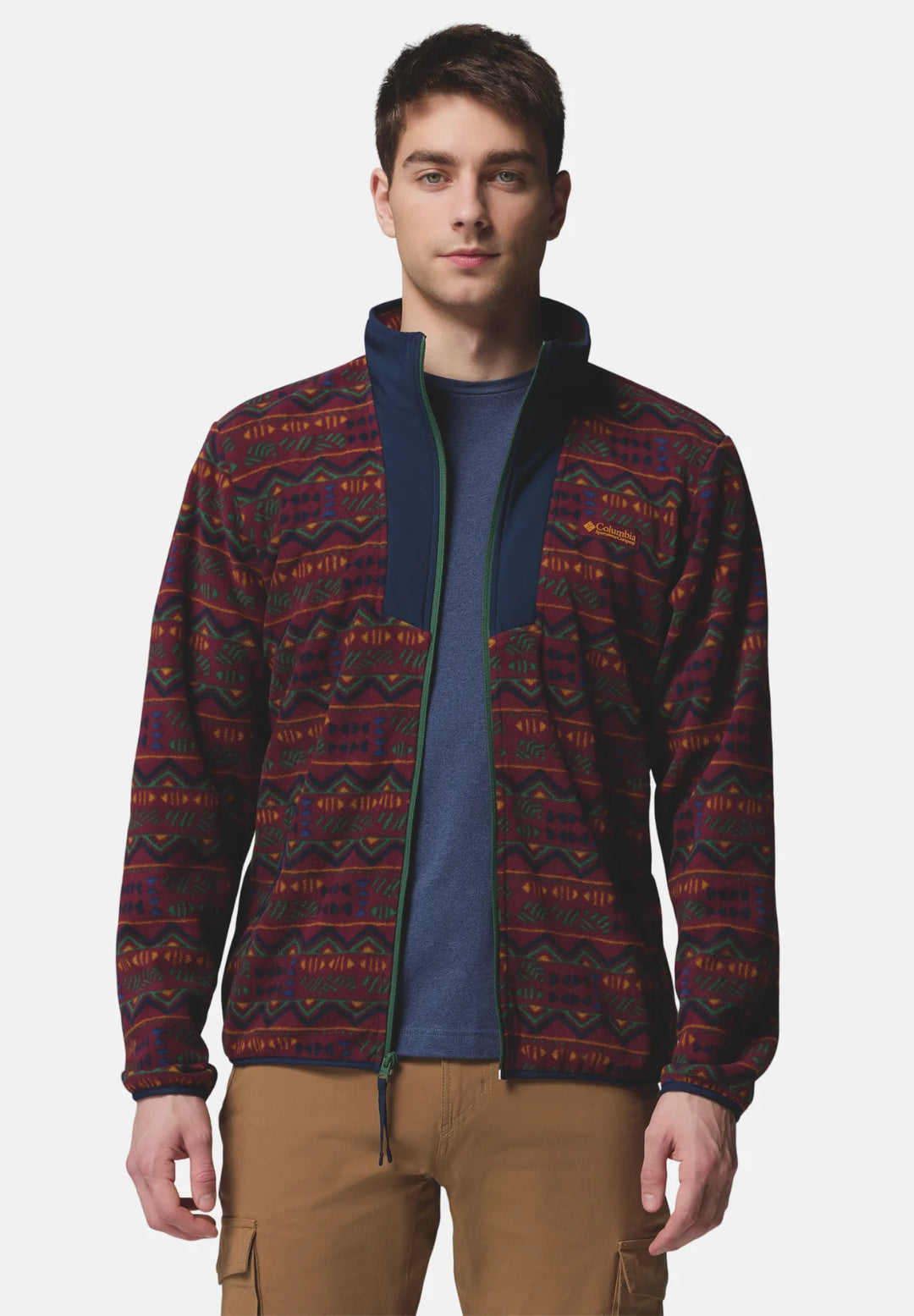 Columbia Sequoia Grove™ Printed Full Zip Fleece Jacket | Rich Wine Horizon