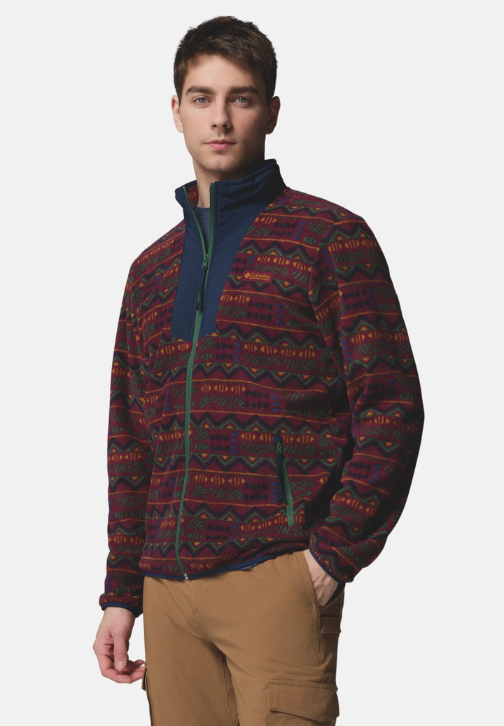Columbia Sequoia Grove™ Printed Full Zip Fleece Jacket | Rich Wine Horizon