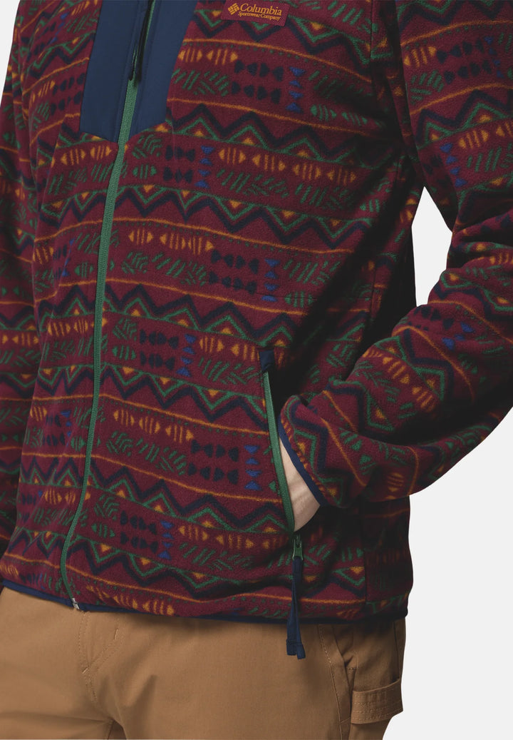 Columbia Sequoia Grove™ Printed Full Zip Fleece Jacket | Rich Wine Horizon