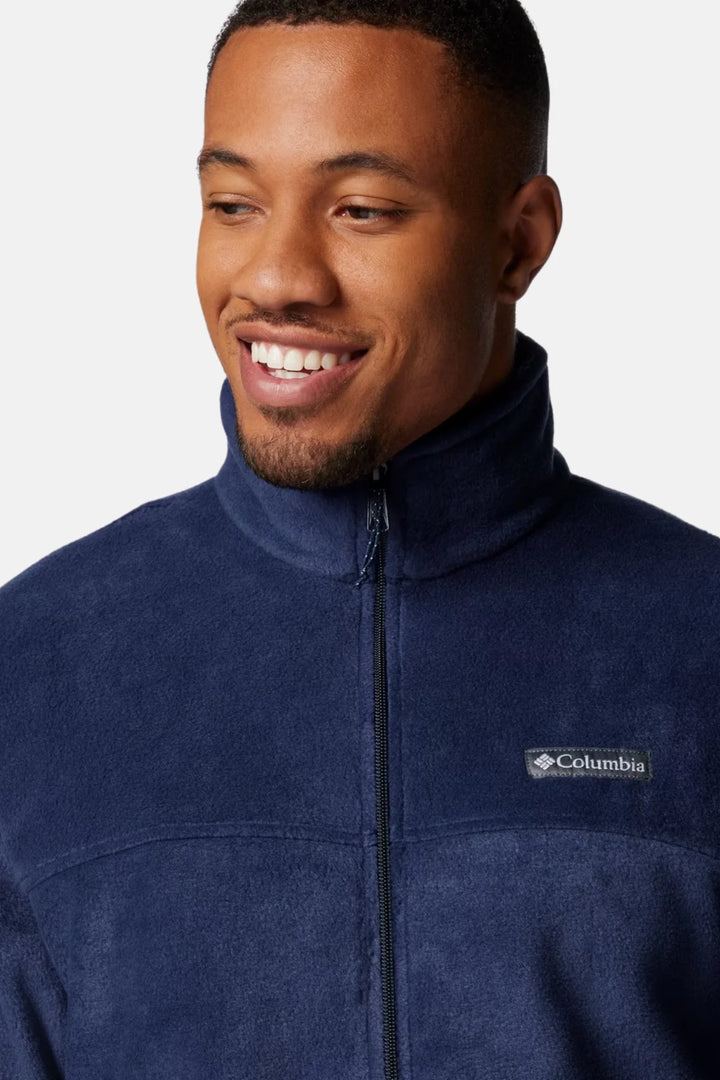 Columbia full-zip fleece jacket in collegiate navy with chest pocket and logo