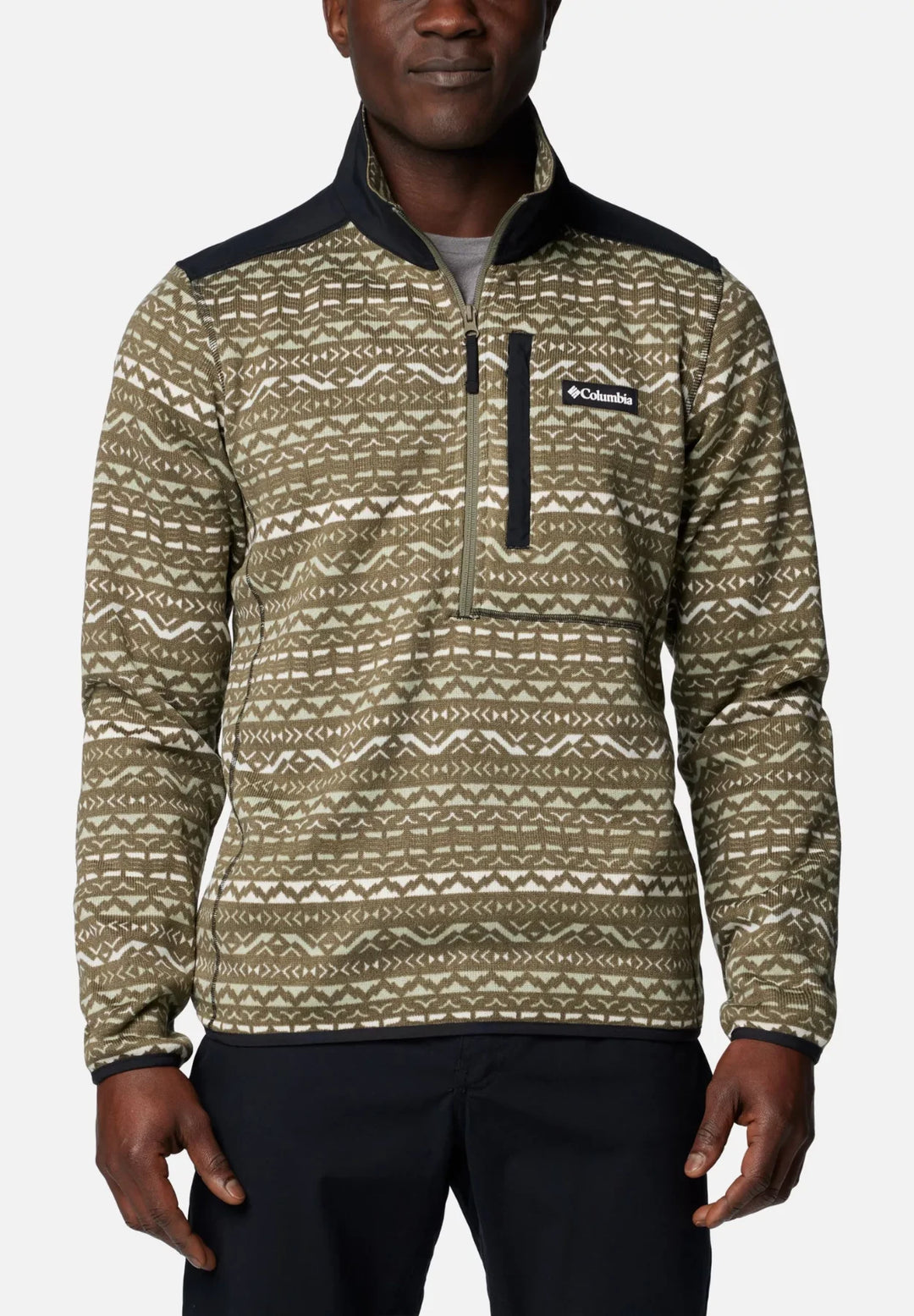 Columbia Sweater Weather Half Zip Fleece Top | Stone Green Madras Multi