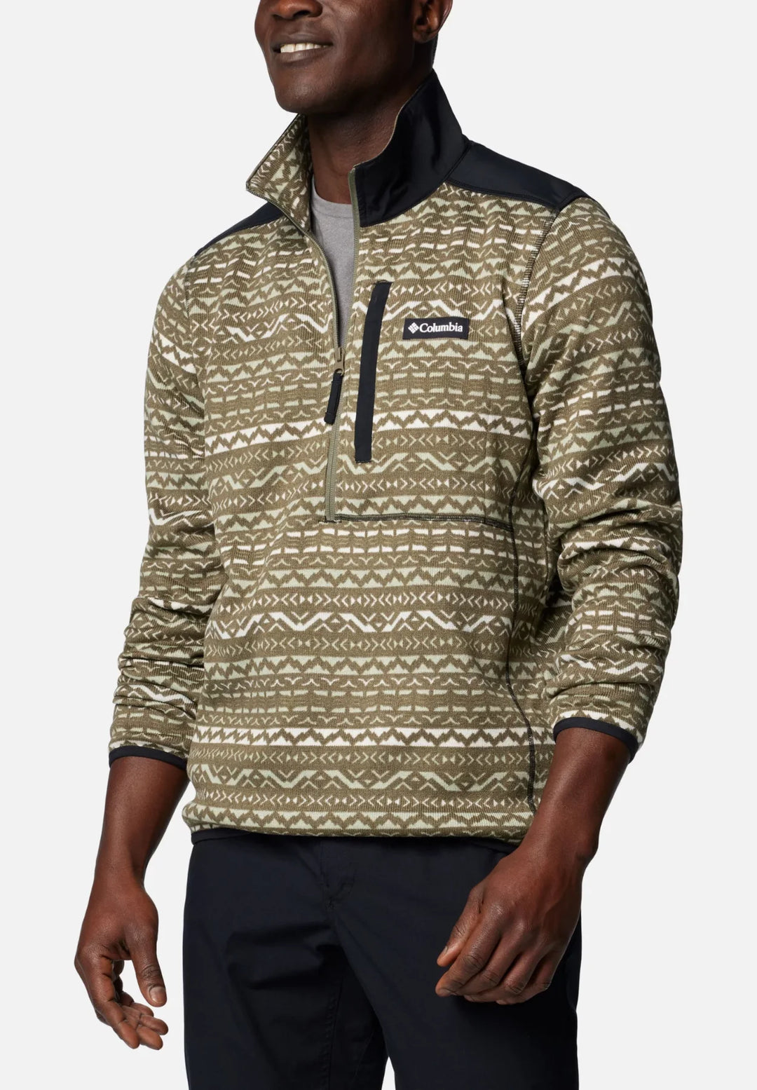 Columbia Sweater Weather Half Zip Fleece Top | Stone Green Madras Multi