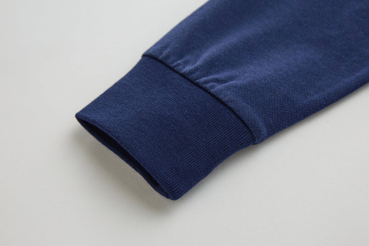 Dress blue long-sleeve polo shirt sleeve cuff with folded hem
