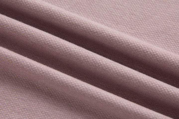 Woodrose polo shirt fabric texture close-up, short-sleeve knit weave