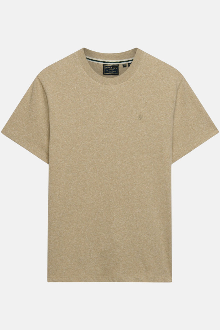 Tan fleck marl essential T-shirt with crew neck and short sleeves