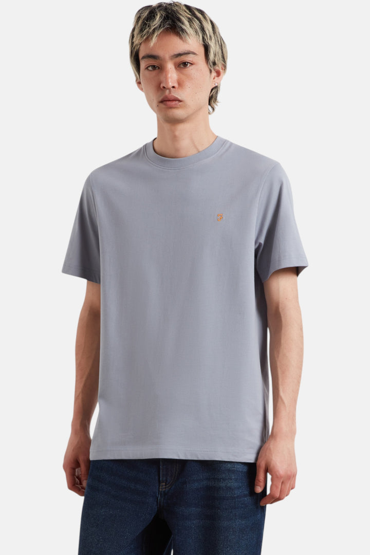 Farah Danny men's T-shirt, light blue crew neck, short sleeves