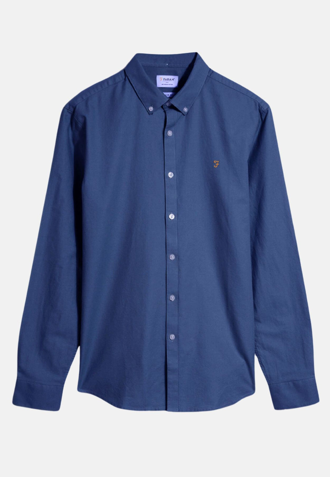 Men's Farah Brewer Oxford Shirt in Dark Blue