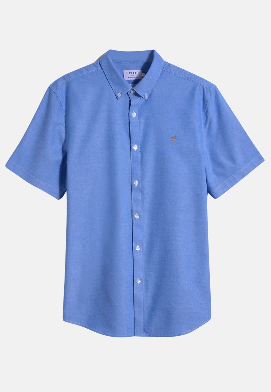 Men's Farah Short Sleeve Brewer Shirt in Blue