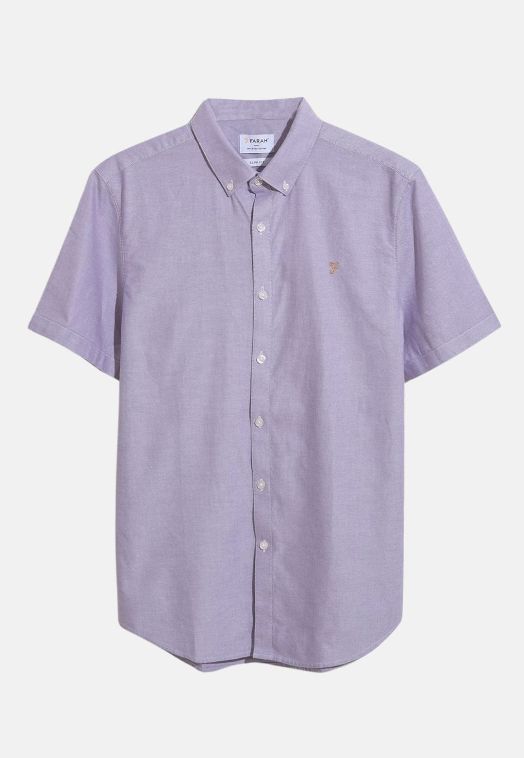 Men's Farah Short Sleeve Brewer Shirt in Light Purple
