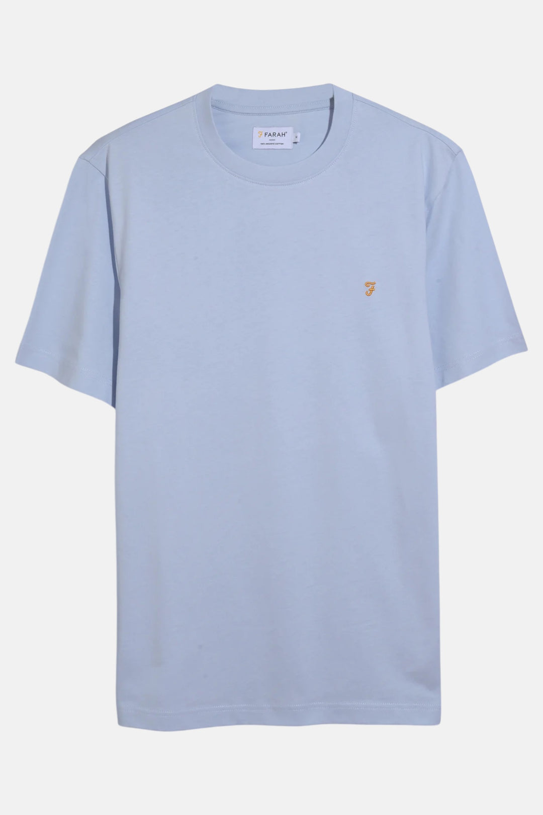 Farah Danny men's light blue crew-neck T-shirt with small chest logo