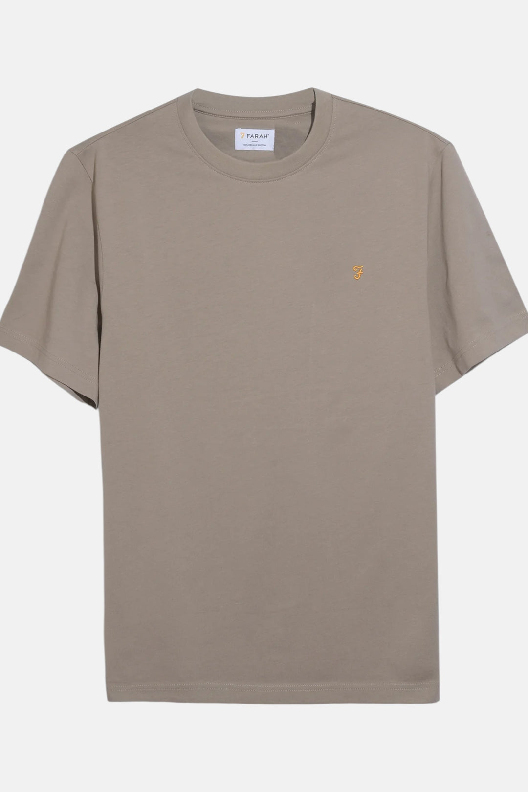 Farah Danny stone grey T-shirt with small chest logo
