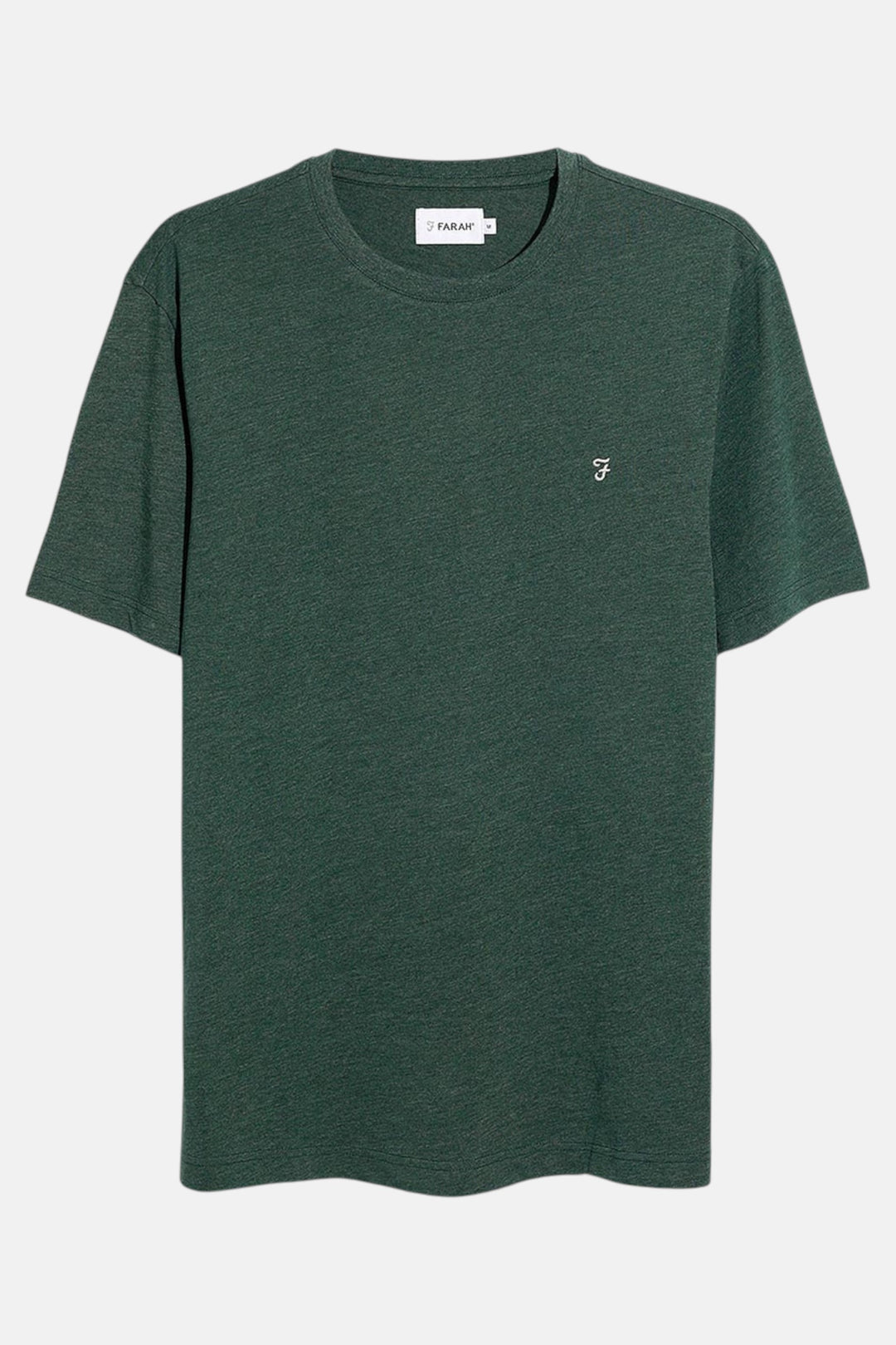 Green pine marl crew-neck T-shirt with small chest logo