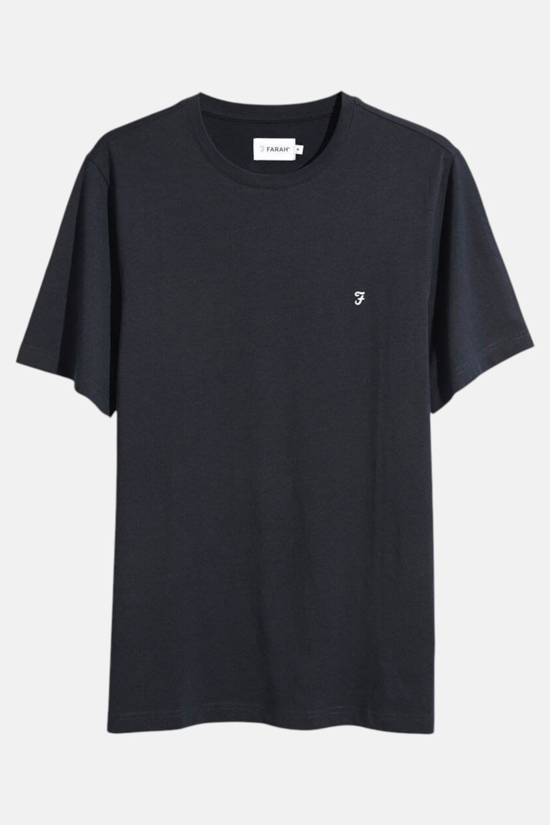 Farah Dean short-sleeve crewneck T-shirt in true navy with small chest logo