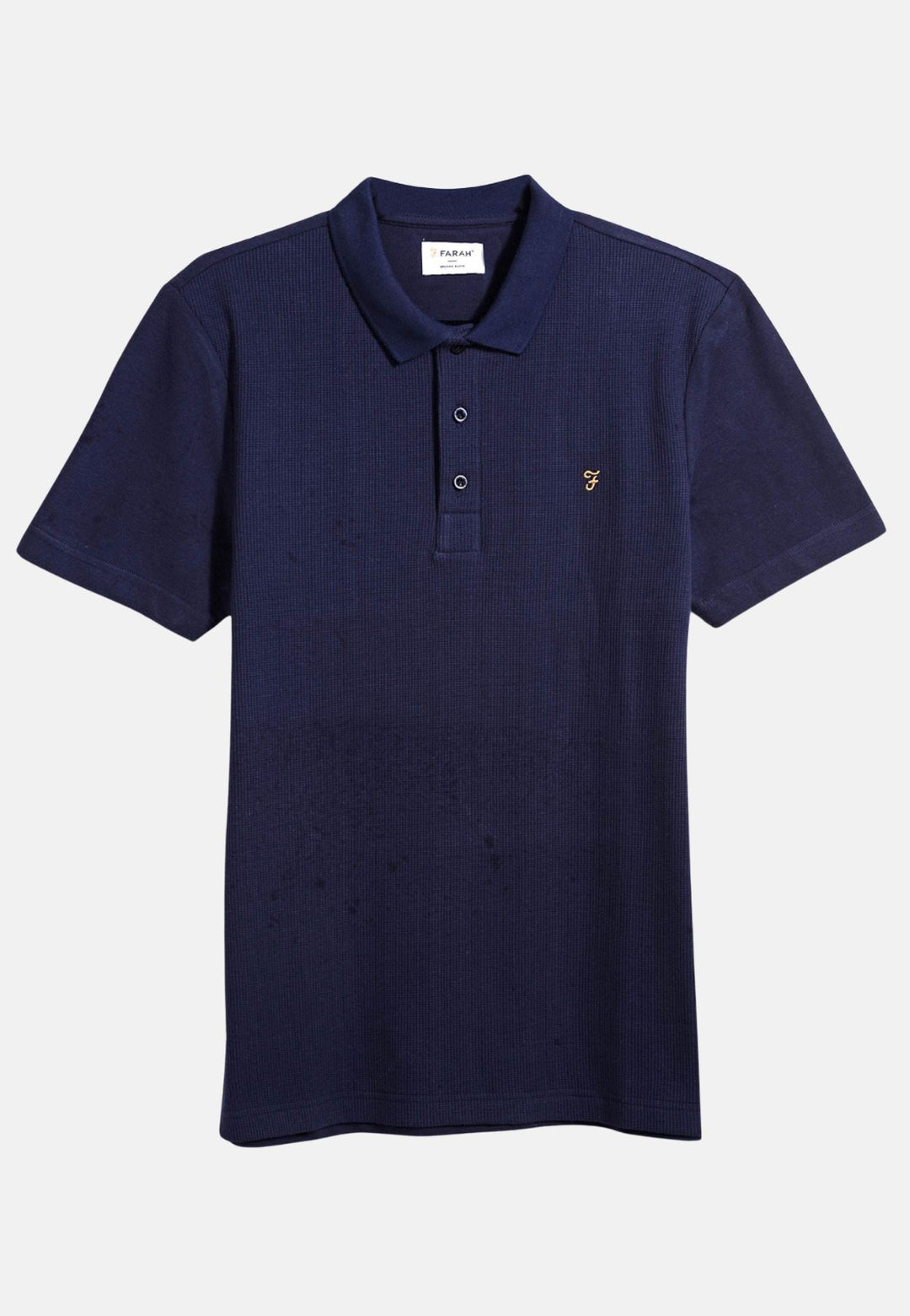 Men's Farah Forster Textured Polo Shirt in Indigo