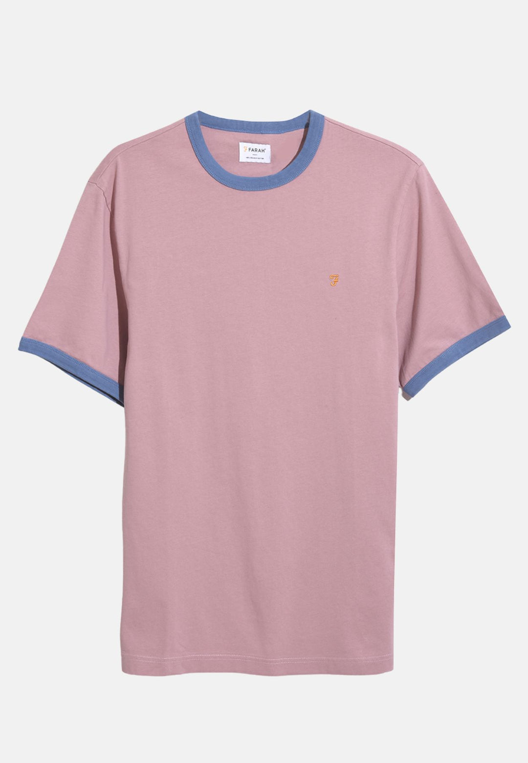 Men's Farah Groves Ringer T-Shirt in Pink