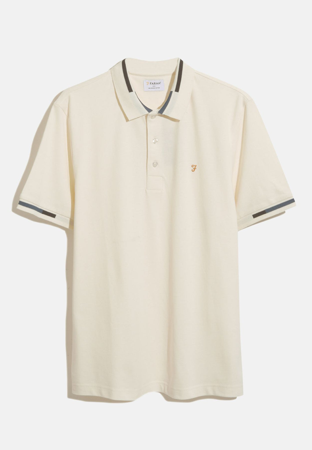 Men's Farah Maxwell Tipping Polo Shirt in Cream