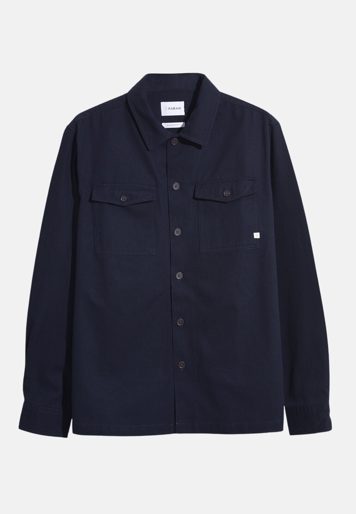 Men's Farah Peters Twill Overshirt | True Navy – faddens.ie