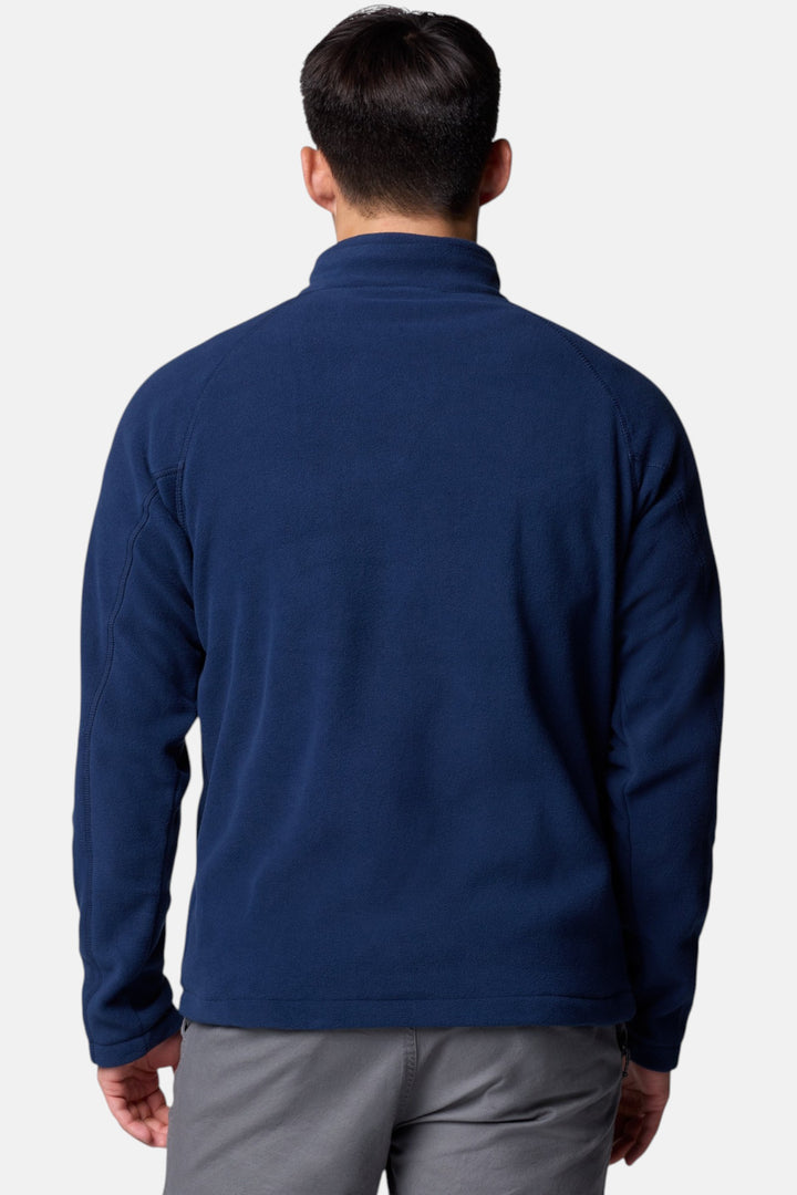 Columbia half-zip fleece pullover, collegiate navy, back view with hem and sleeves