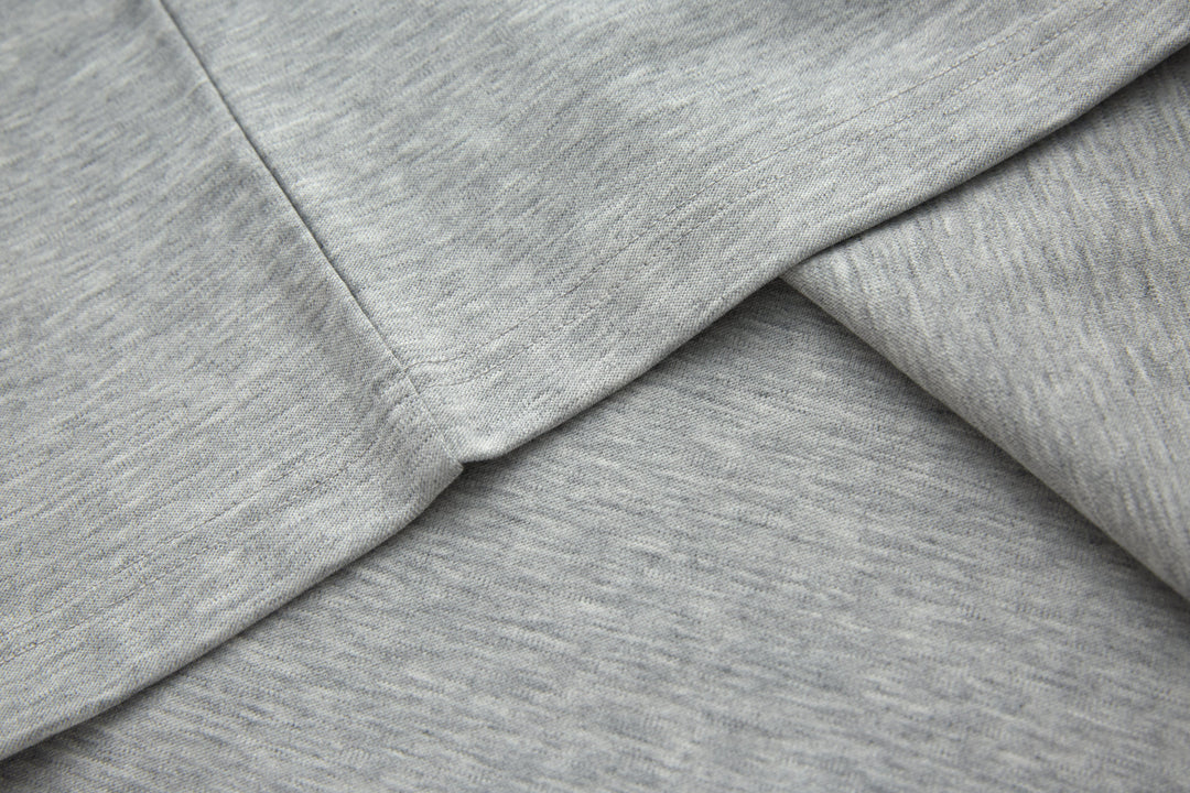 Heather gray top with stitched seam detail