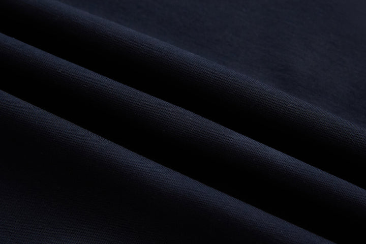 Navy top fabric drape close-up
