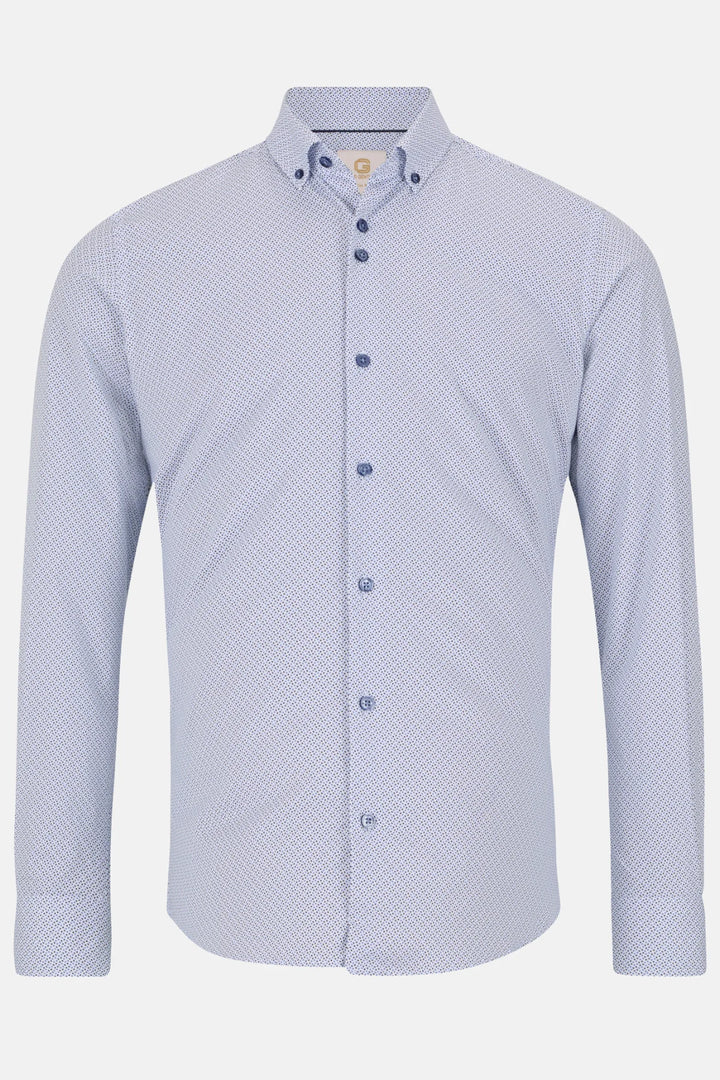 Light blue dress shirt with button-up front and spread collar