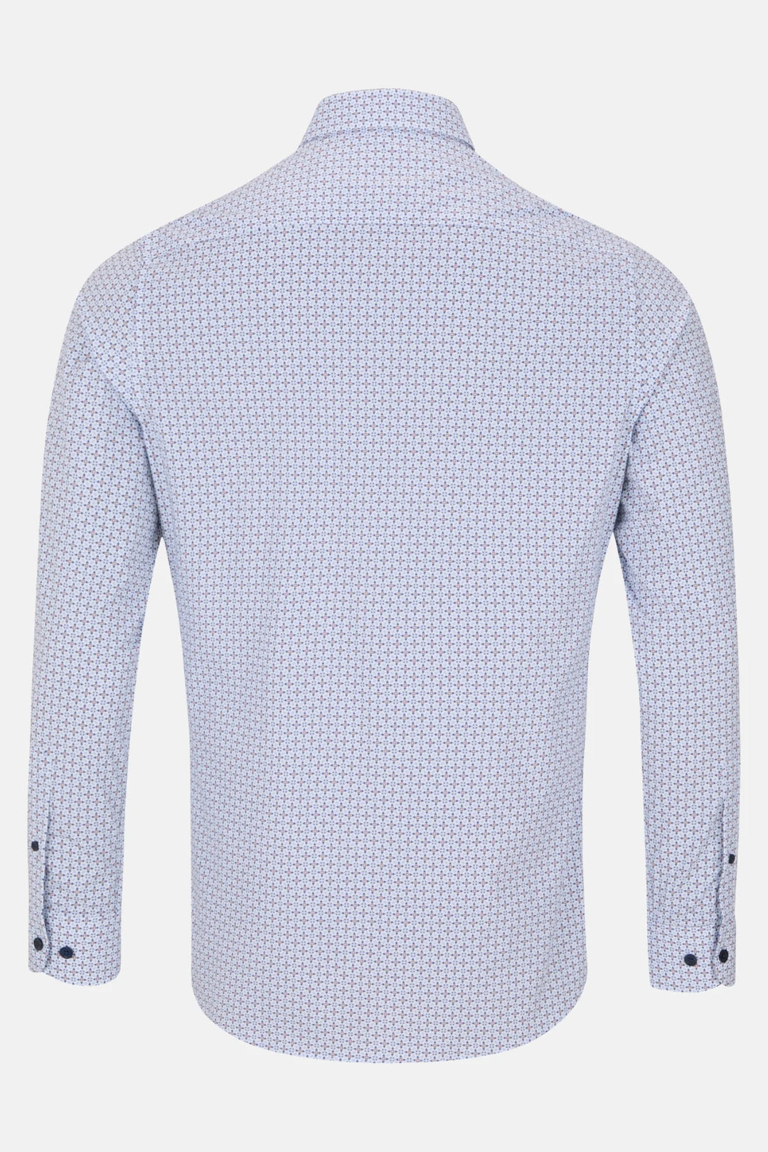Light blue patterned dress shirt, long sleeves, plain back
