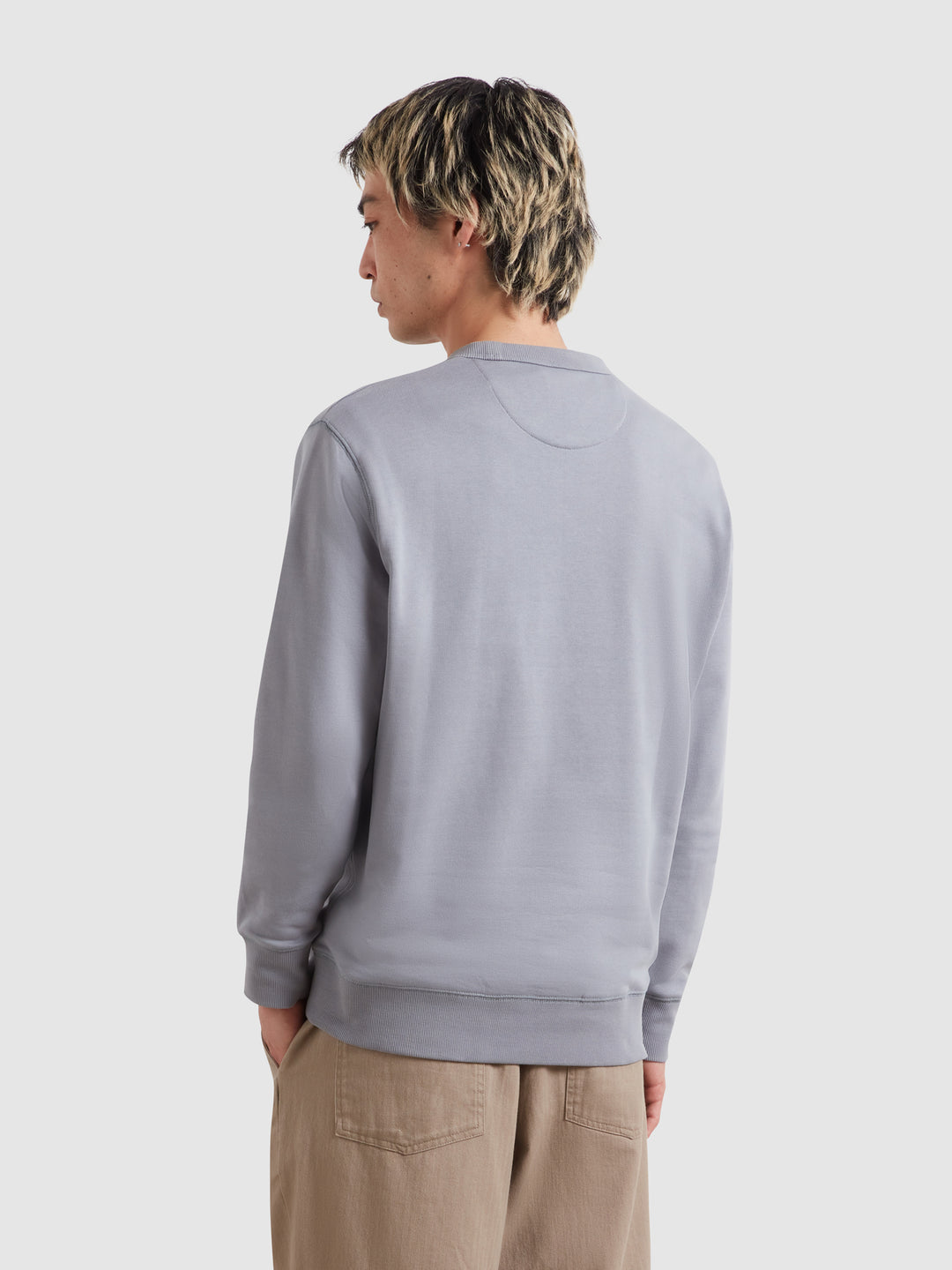 Farah Hemming crew jumper, light blue with crew neck and plain back