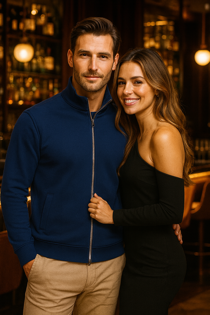 6th Sense Everest Hybrid full-zip Top | Dress Blue