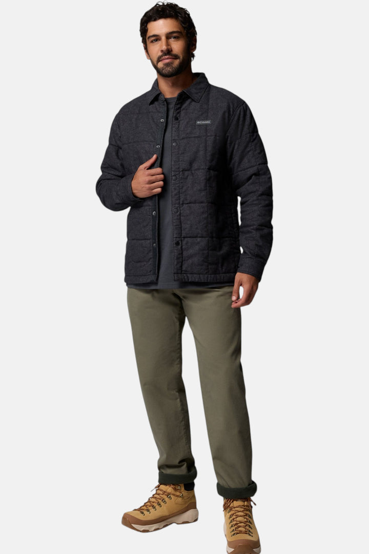 Columbia Landroamer™ II quilted shirt jacket, dark black, button-front with side pockets